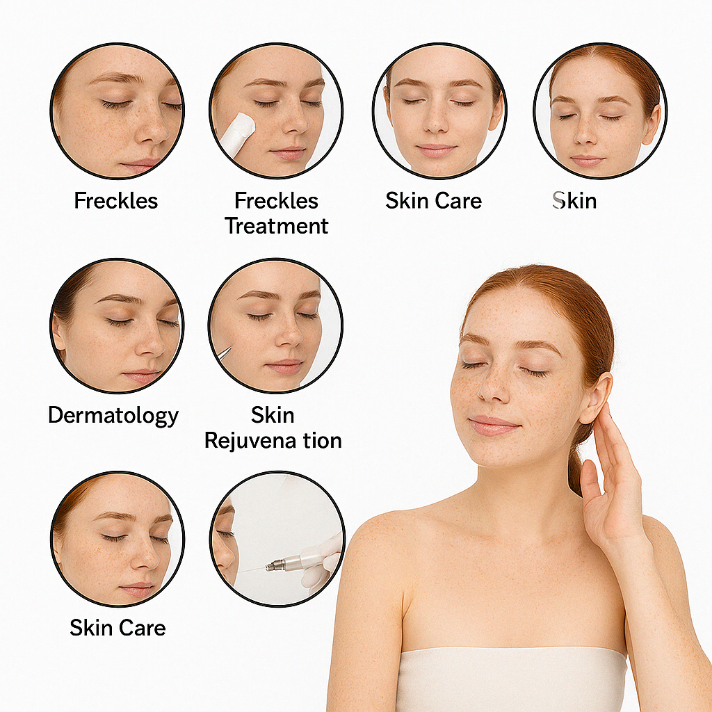 Freckles removal clinic, Freckles treatment clinic, Freckle removal dermatologist, Laser freckles removal, Freckles reduction treatment
